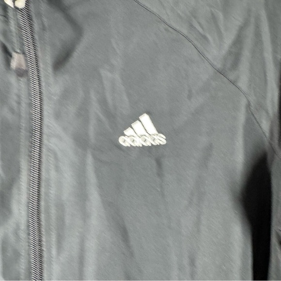 ADIDAS Jacket Womens Medium Black Full Zip Logo Long SleeveTrack Windbreaker M - Picture 5 of 7